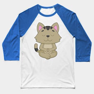 Cat Yoga Meditation Baseball T-Shirt